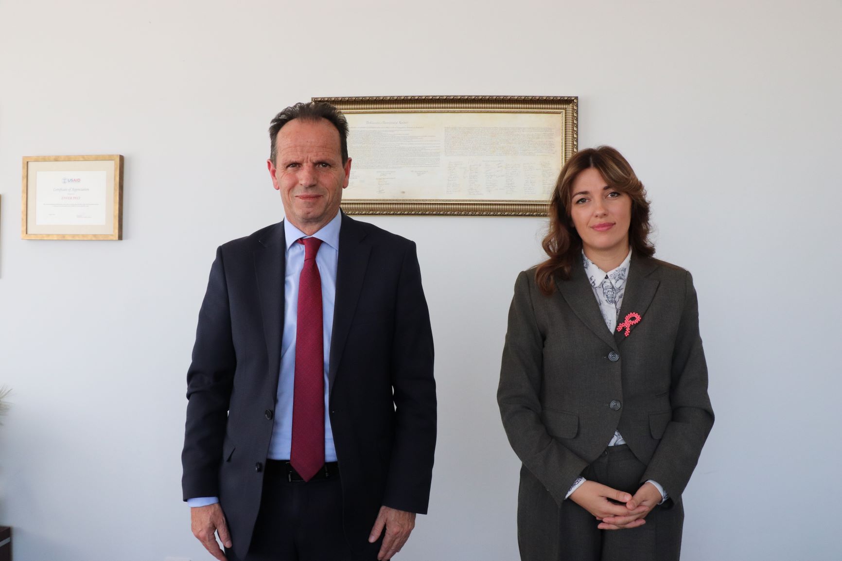 Kryetari i Gjykatës Supreme Enver Peci priti në takim ministren e Drejtësisë Albulena Haxhiu